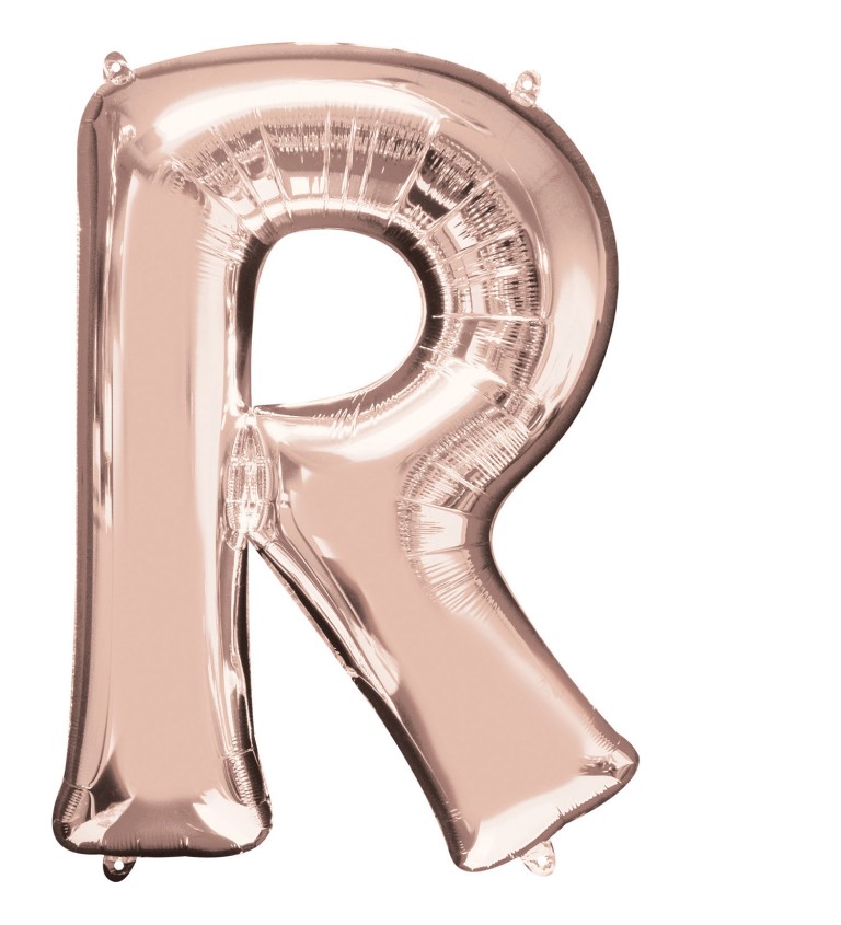 Balón fóliový Písmeno "R - ružové zlato