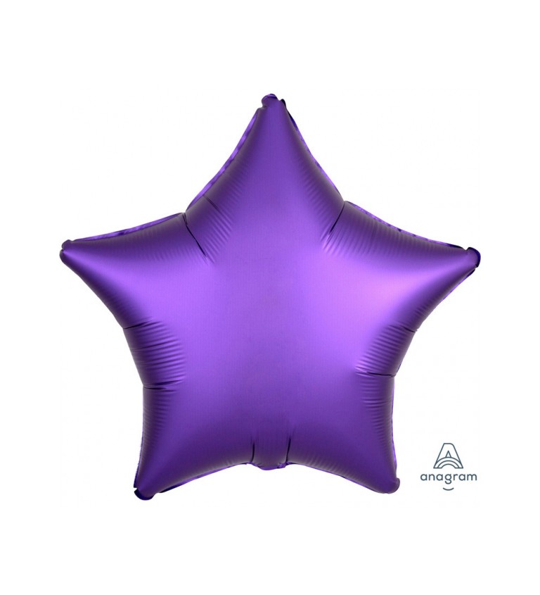 Fóliový balónik v tvare hviezdičky vo fialovej farbe