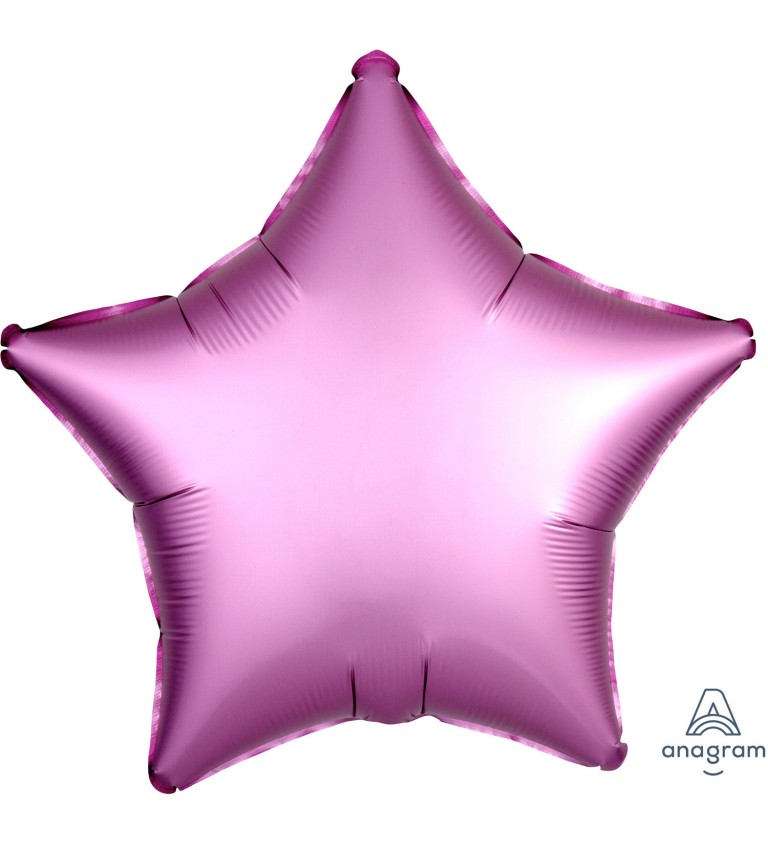 Fóliový balónik v tvare hviezda - ružový