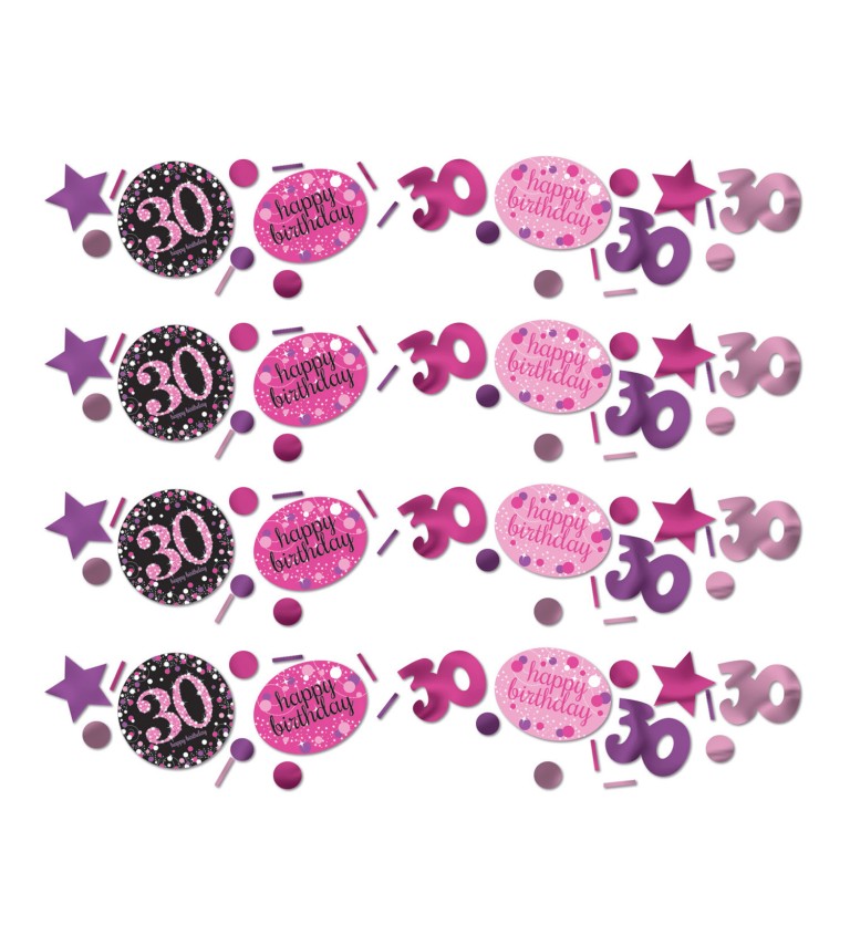Konfety 30 Luxusná oslava - ružové