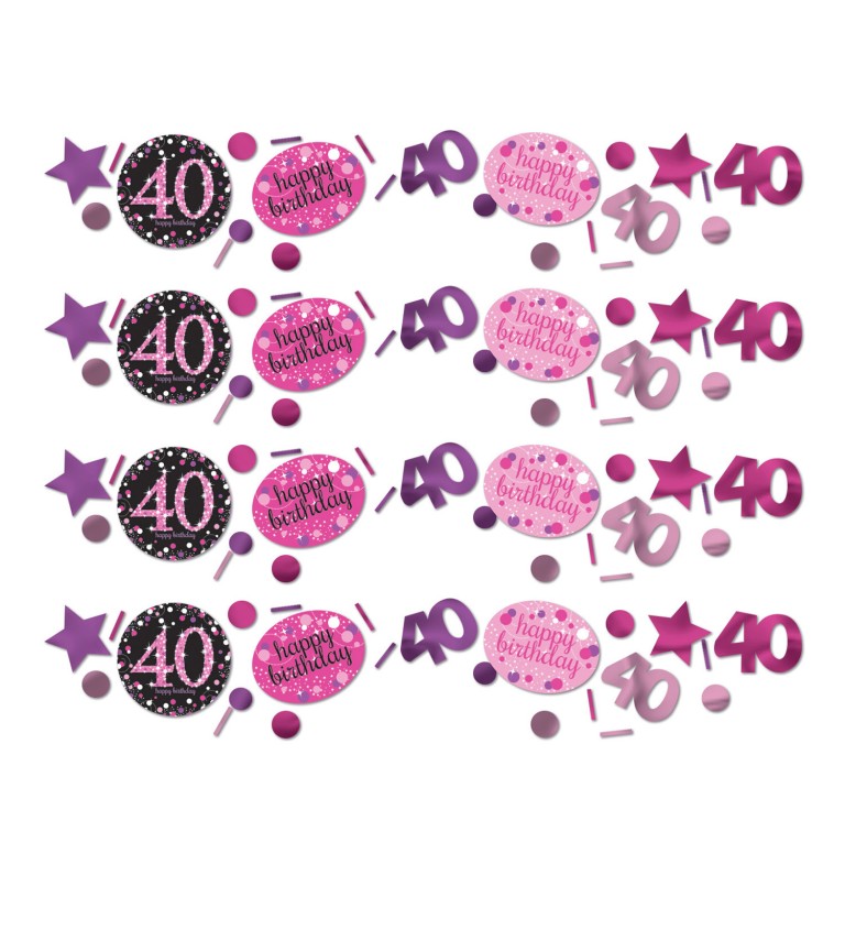 Konfety 40 Luxusná oslava - ružové