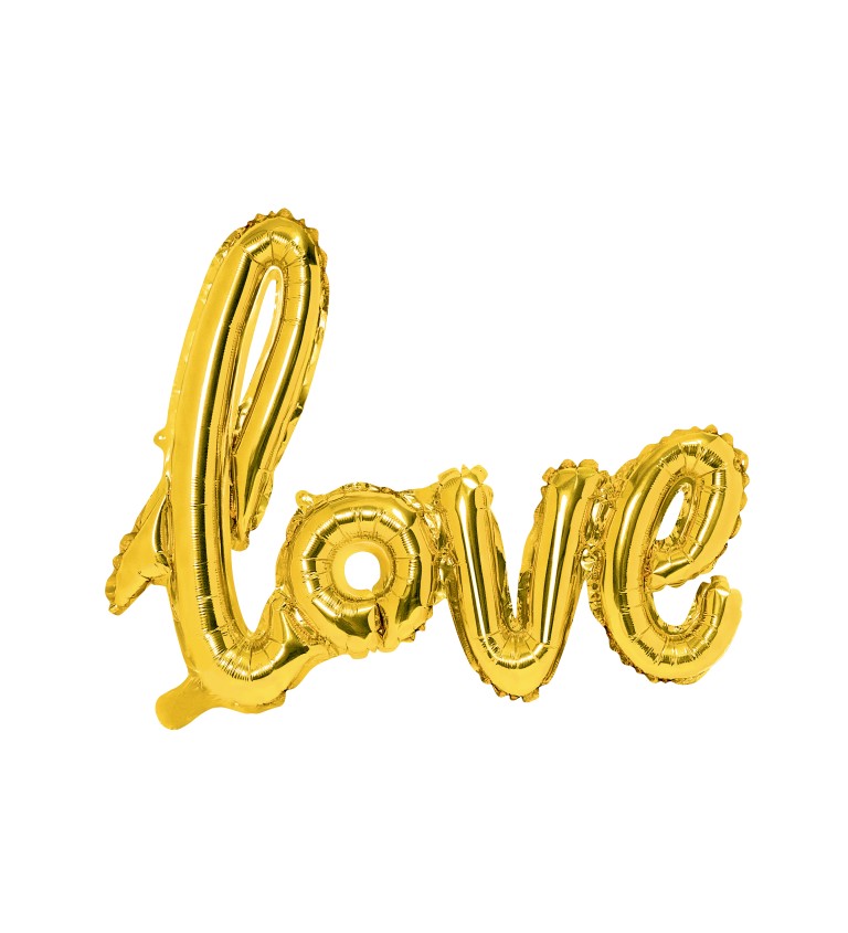 Fóliový balón so zlatým nápisom Love