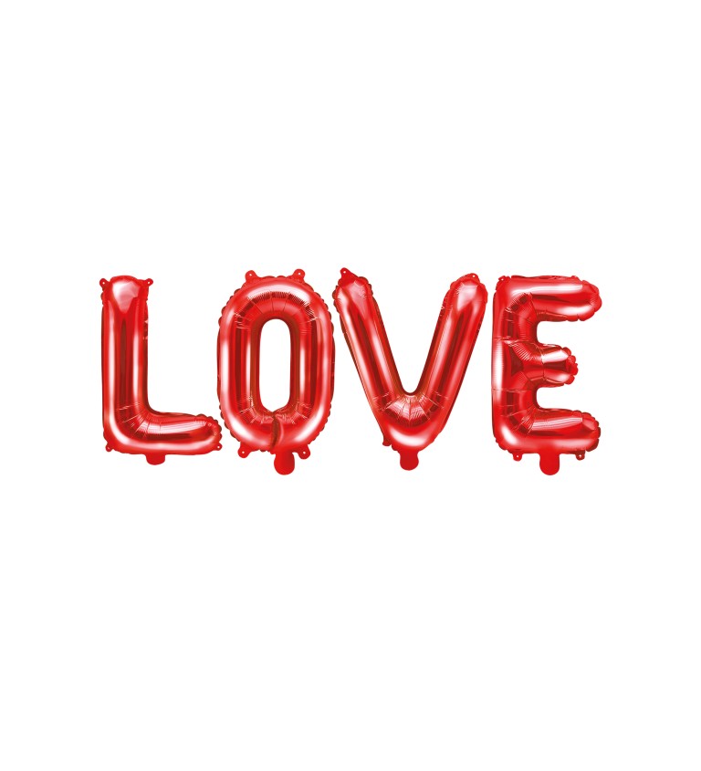 Fóliový červený balónek s nápisom "LOVE"
