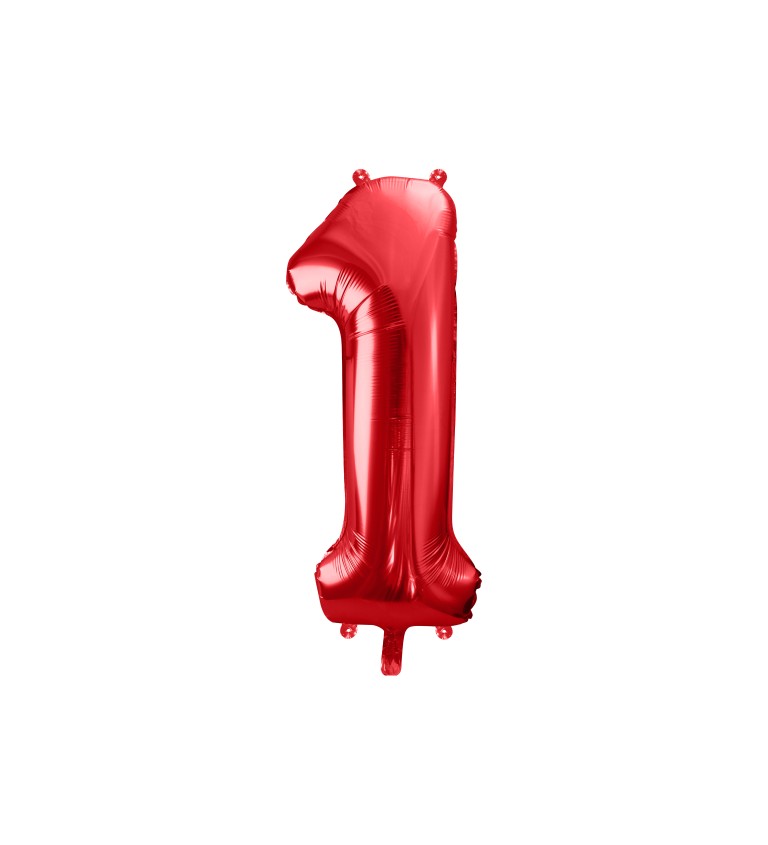Fóliový balón s číslom ''1'', červený