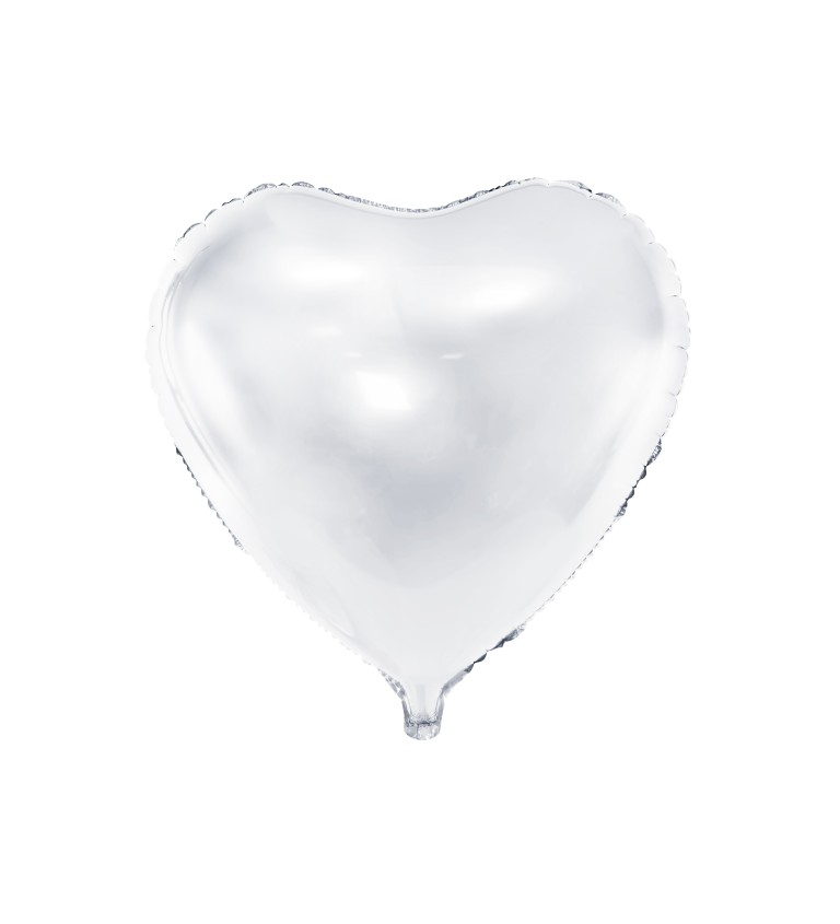 Fóliový balónik Srdce - biely