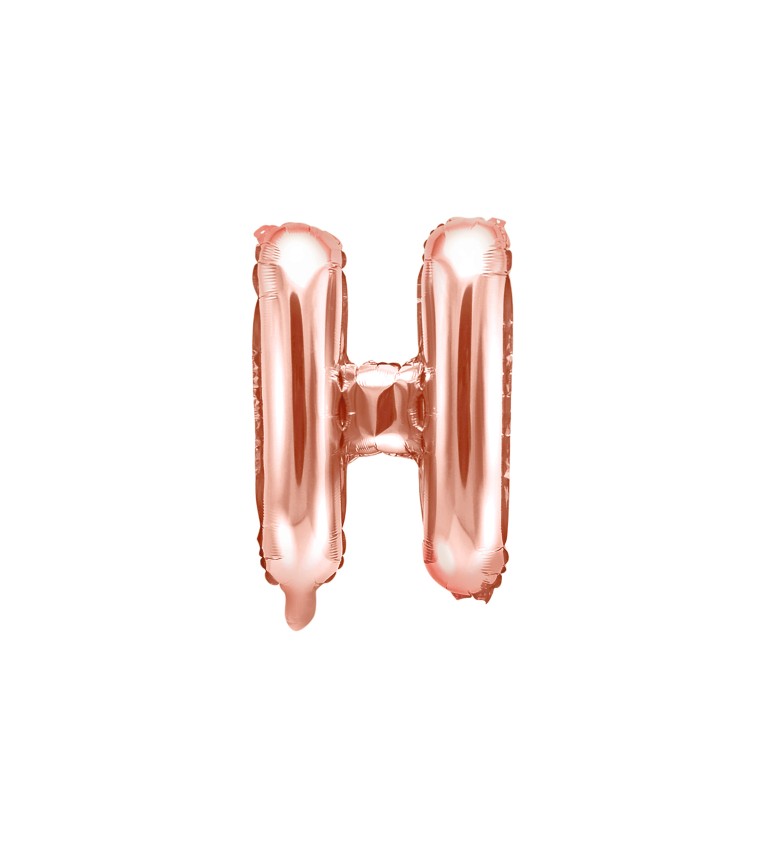 Fóliový balónik "H", rosegold