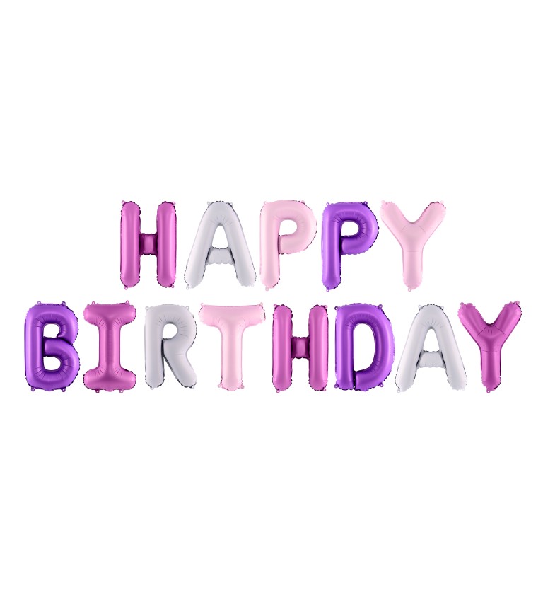 Fóliový balónik nápis Happy Birthday