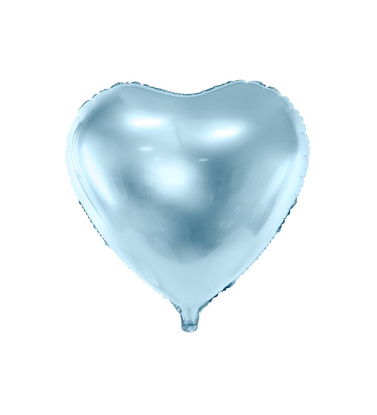 Balónik v tvare srdca v metalickej svetlomodrej farbe