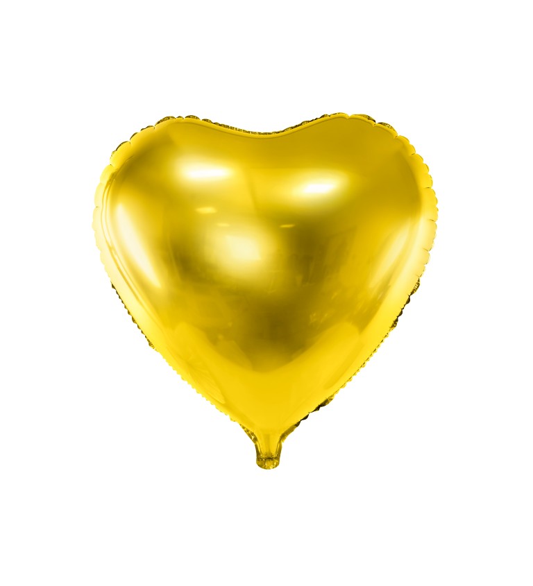 Balónik Srdce - zlatý
