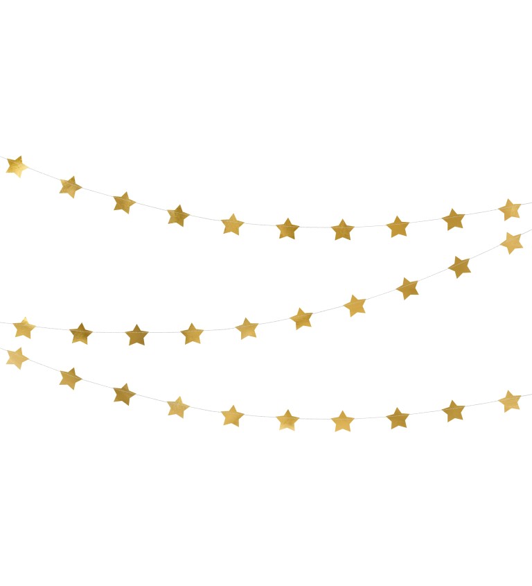 Girlanda s hviezdičkami - zlatá