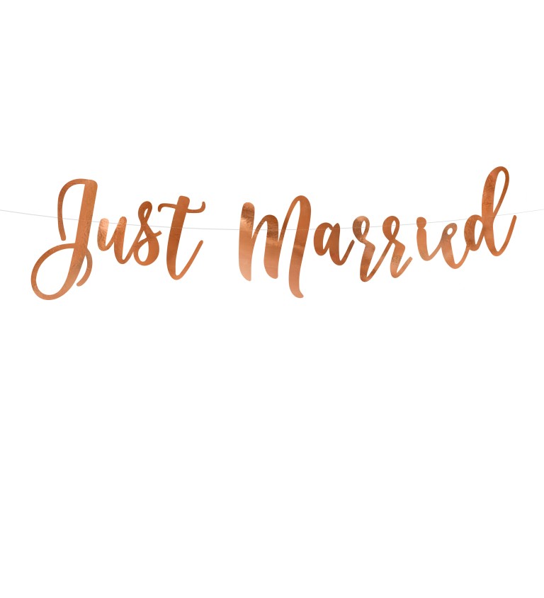 Nápis "Just Married", rosegold