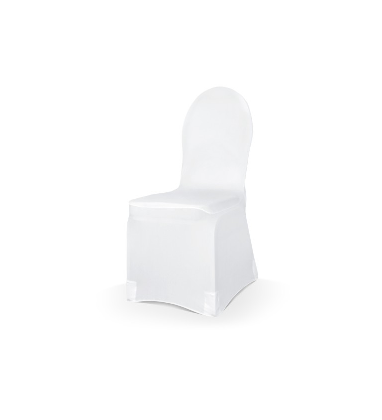 Elastický poťah na stoličku v bielej farbe