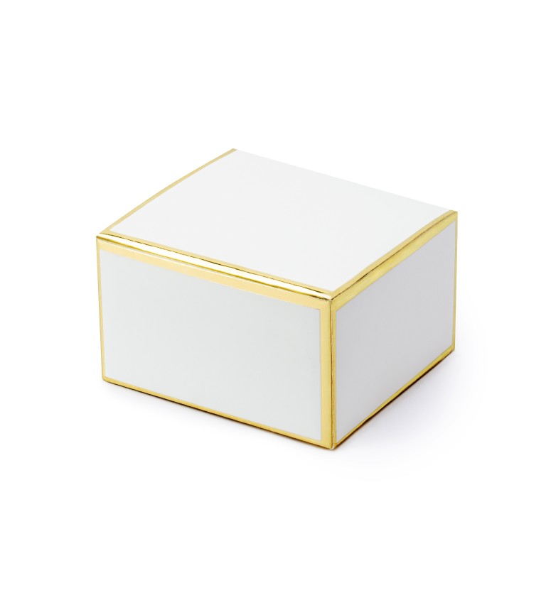 Darčekové krabice biele so zlatým lemovaním