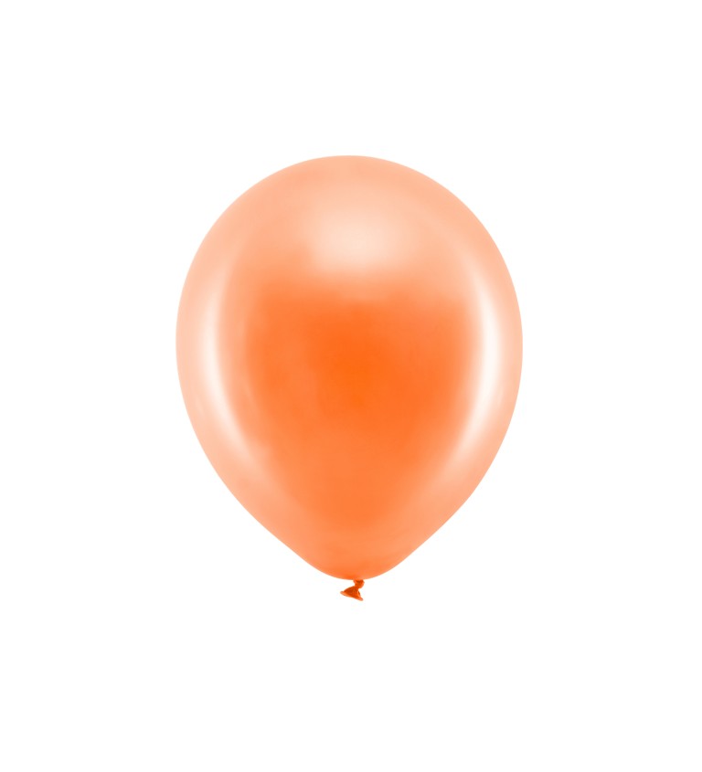 Dúhové balóny 30 cm metalické, oranžové