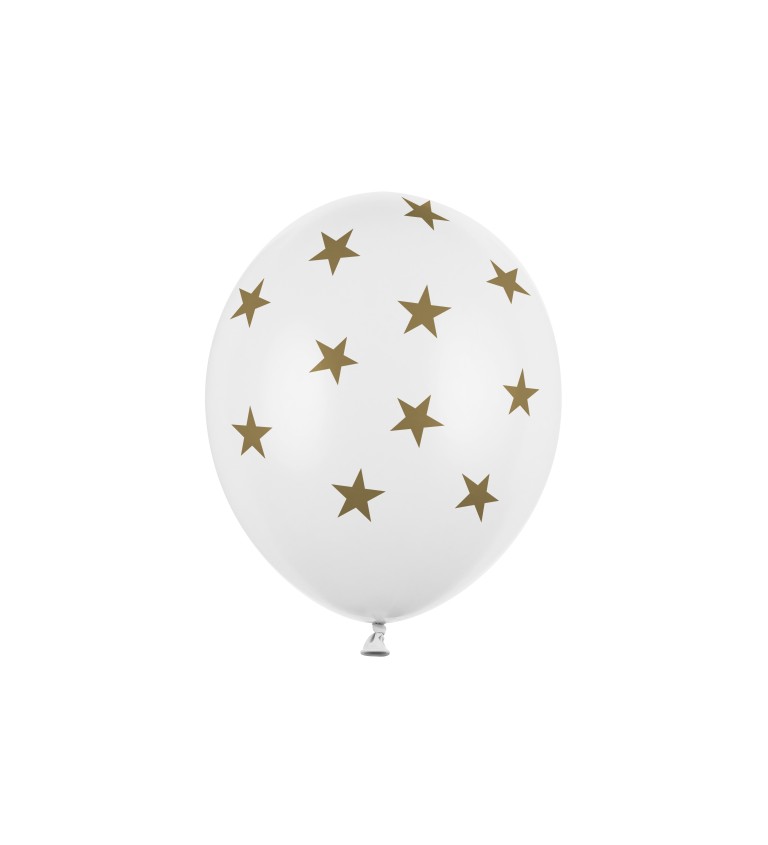 Biely balón s hviezdičkami 6ks