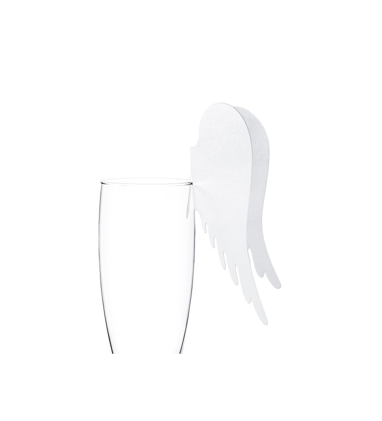 Dekorácie na pohár - biele krídla