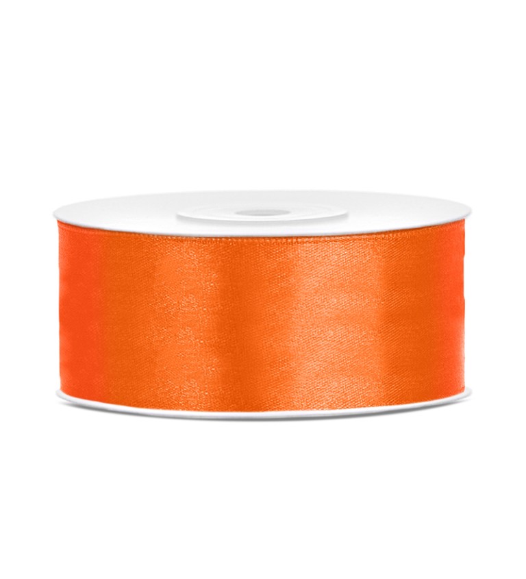 Oranžová saténová stuha 25 mm