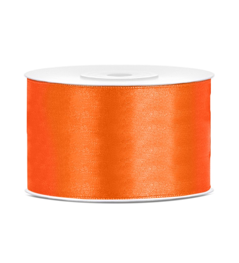 Oranžová saténová stuha 38 mm