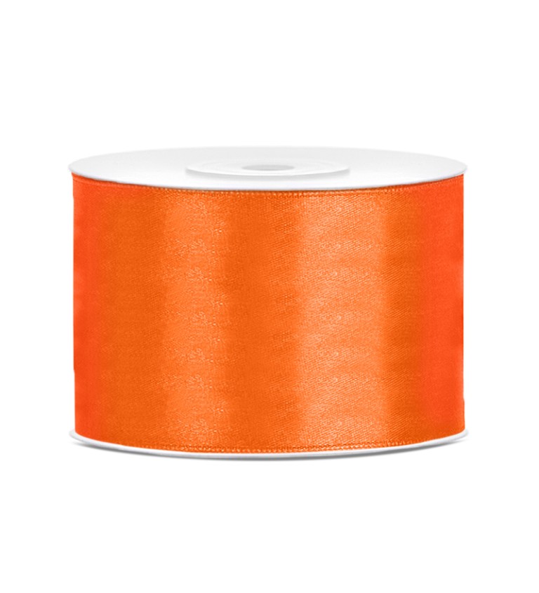 Oranžová saténová stuha 50 mm
