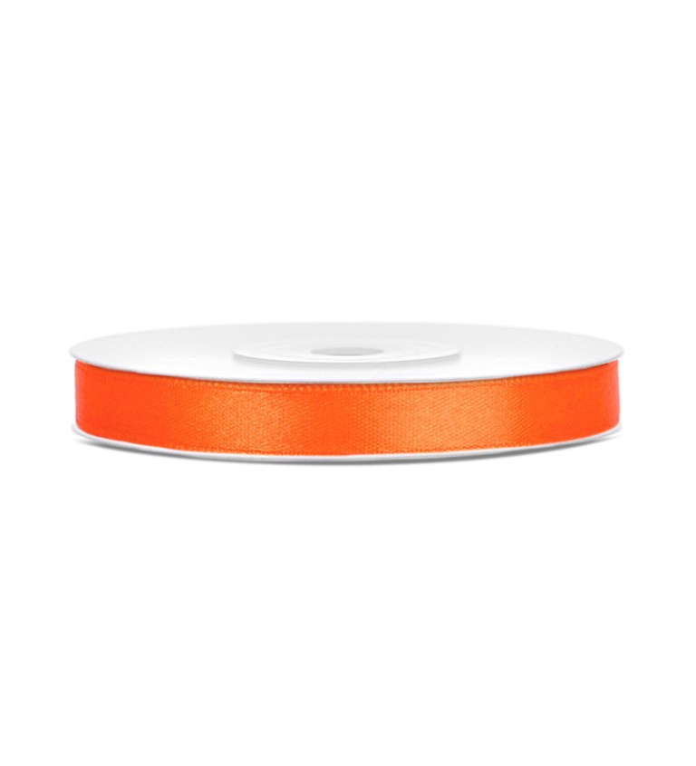 Saténová stuha - 6 mm - oranžová