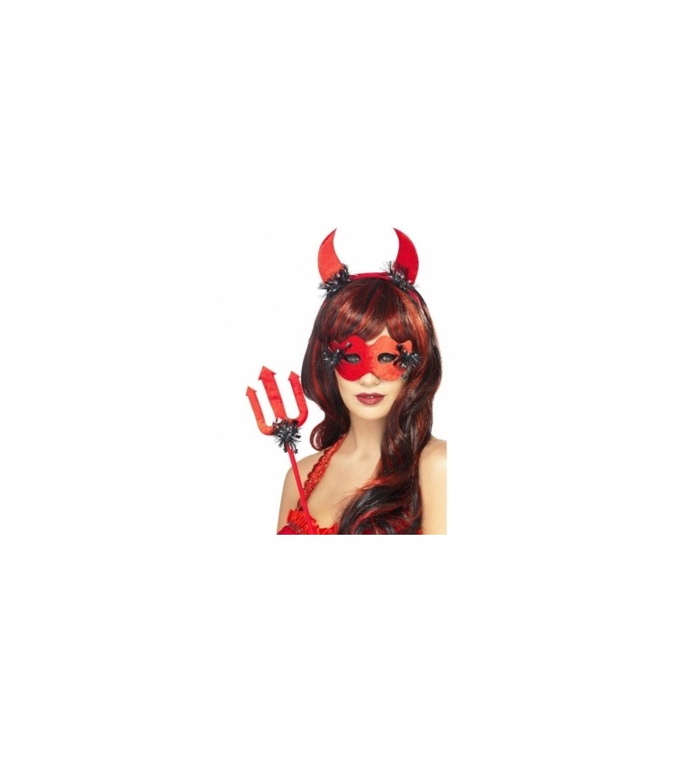 Devil sexi set červený - maska