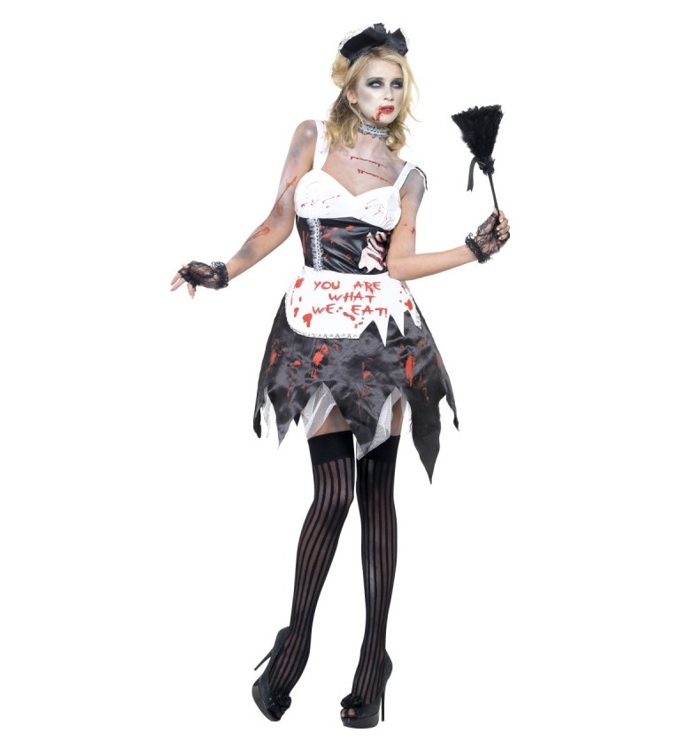 Zombie kostým francúzska chyžná - dámsky