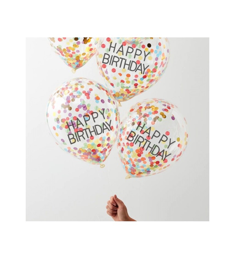 Balónik s konfetami - Happy Birthday