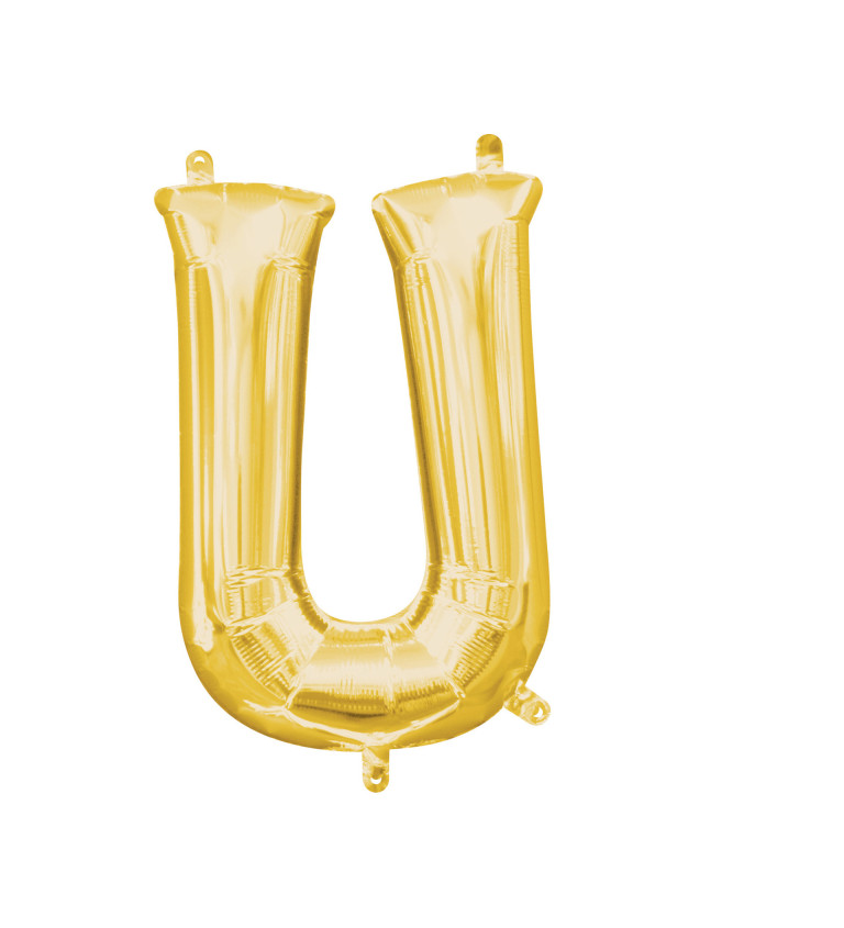 Fóliový balón zlatej farby v tvare písmena U