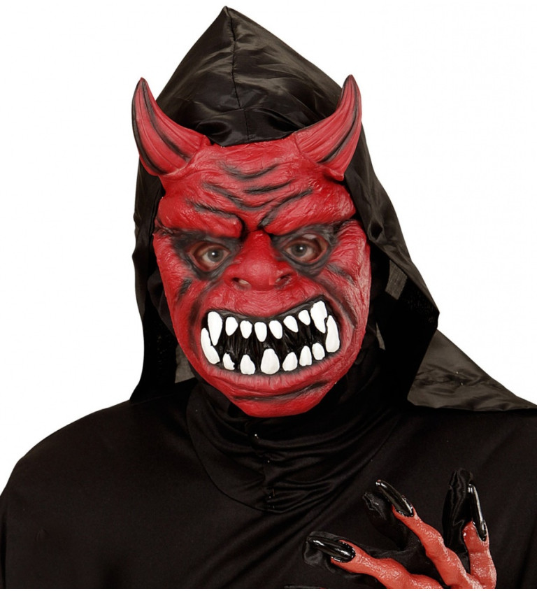 Diabolská maska s kapucňou