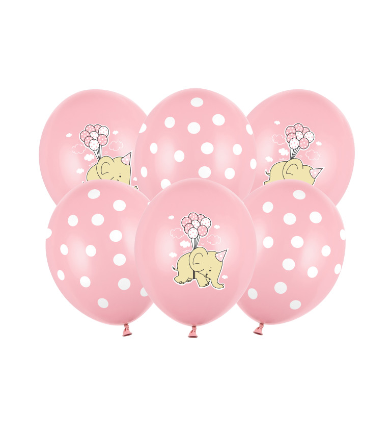 Ružový balónik so sloníkom