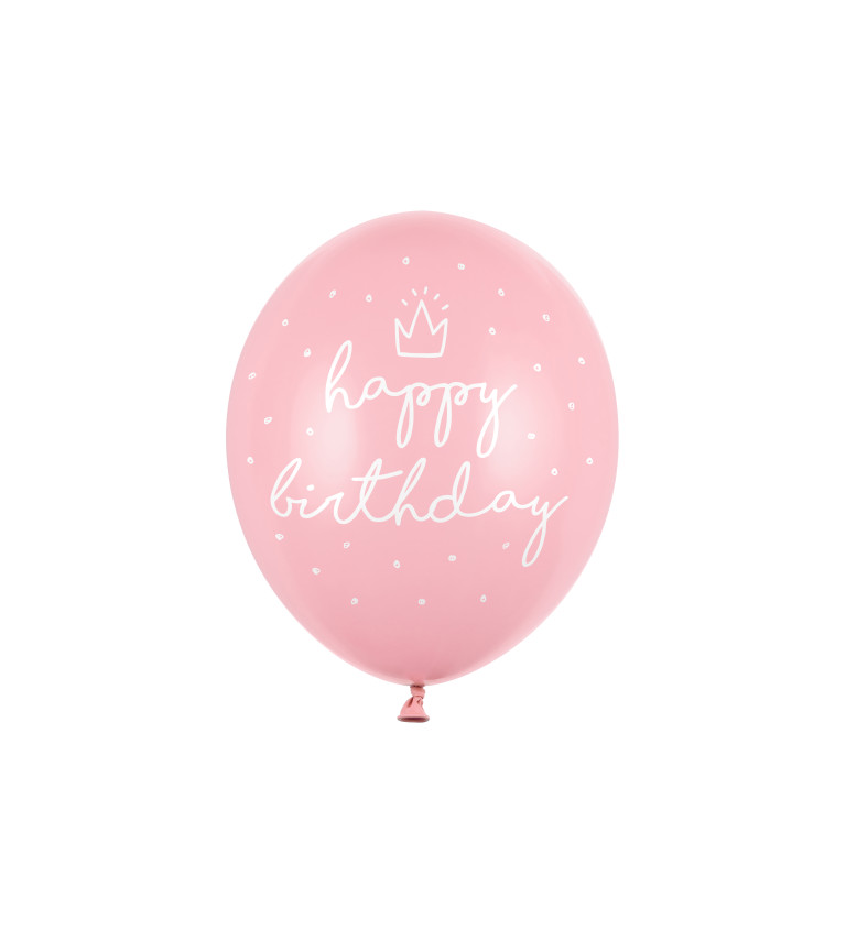 Latexové balóniky Happy Birthday, ružové