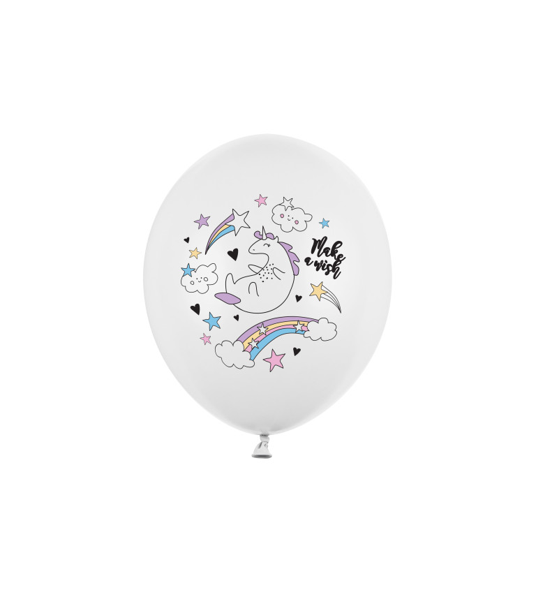 Balón Jednorožec - priehľadný 6ks