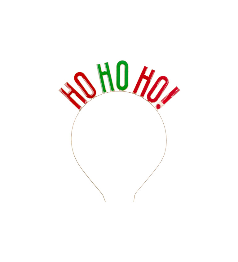 Vianočná čelenka s nápisom HO HO HO!