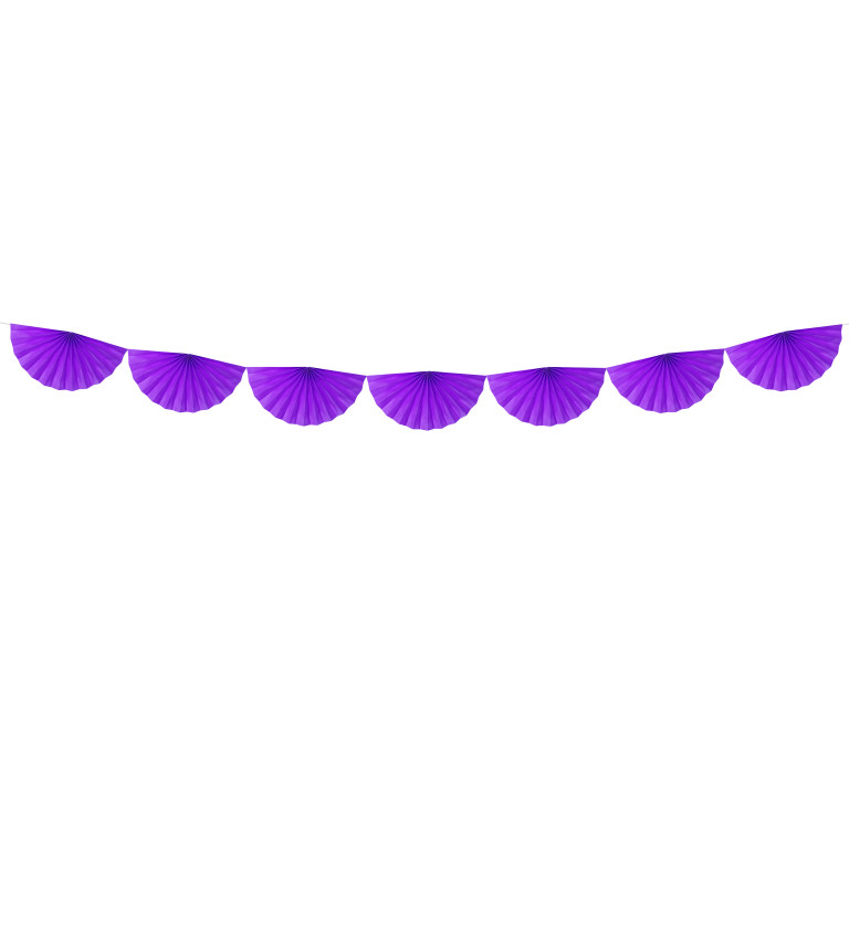 Girlanda vejáriky - fialová farba