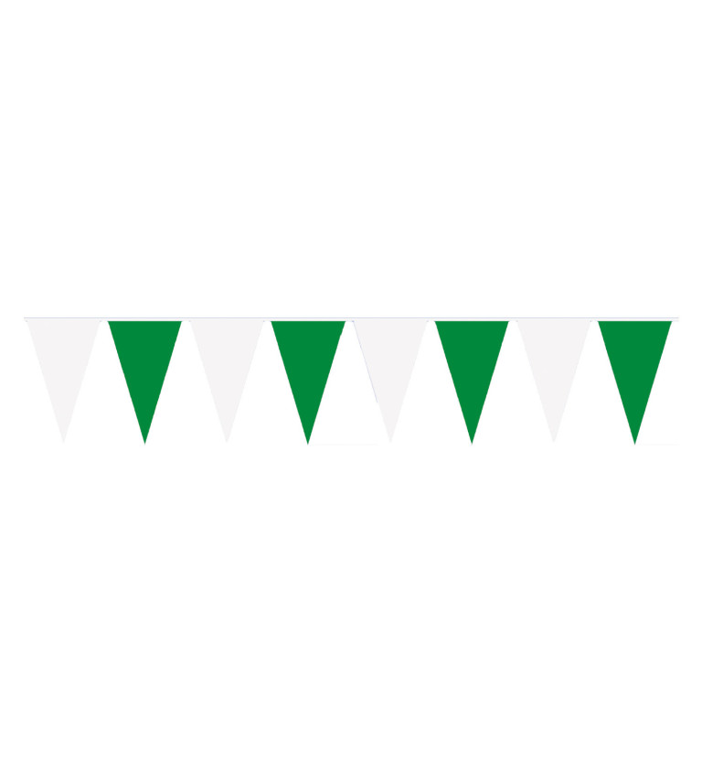Zelená a biela vlajková girlanda