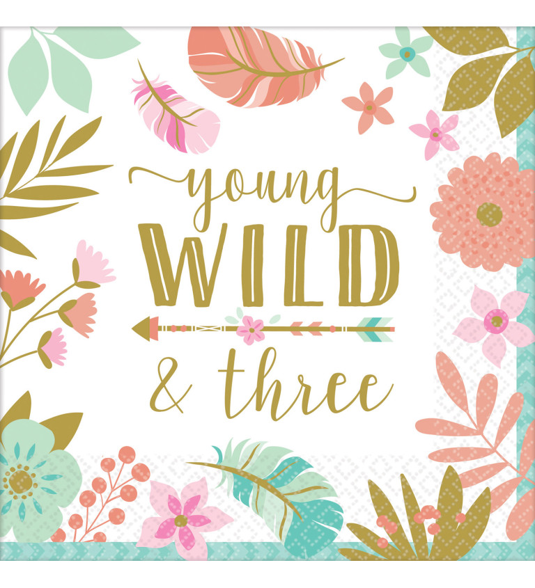 Papierové servítky "Young Wild & Three"