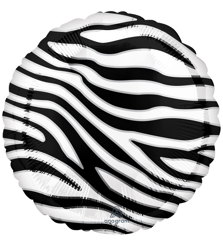 Okrúhly fóliový balónk Zebra