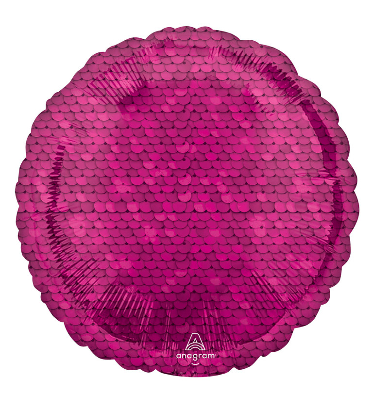 Trblietavý fóliový balónik, ružový