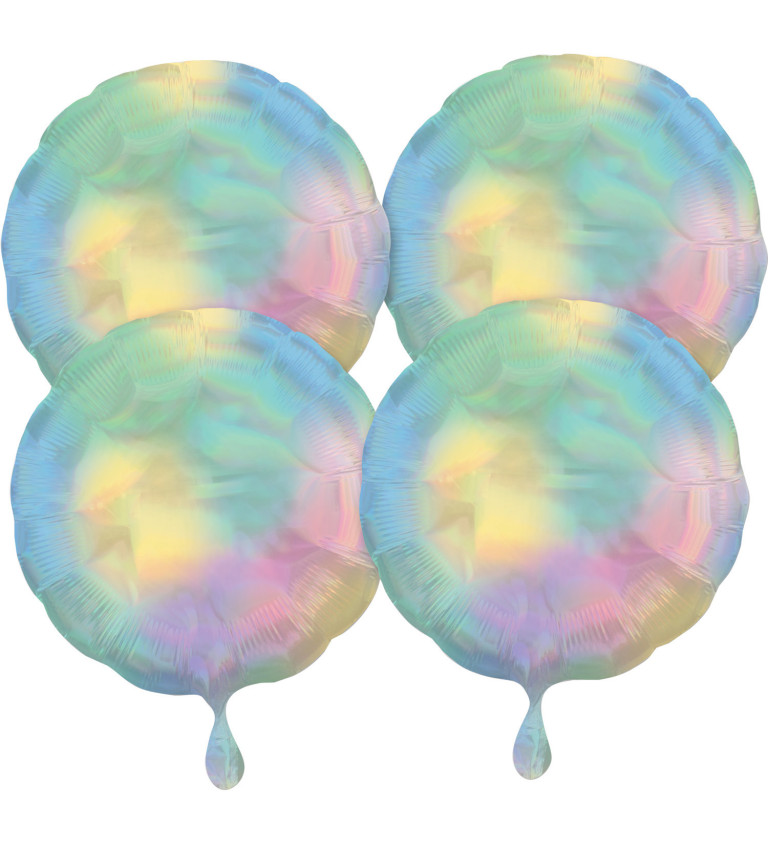 Sada fóliových balónikov Kolieska, pastelová dúhová