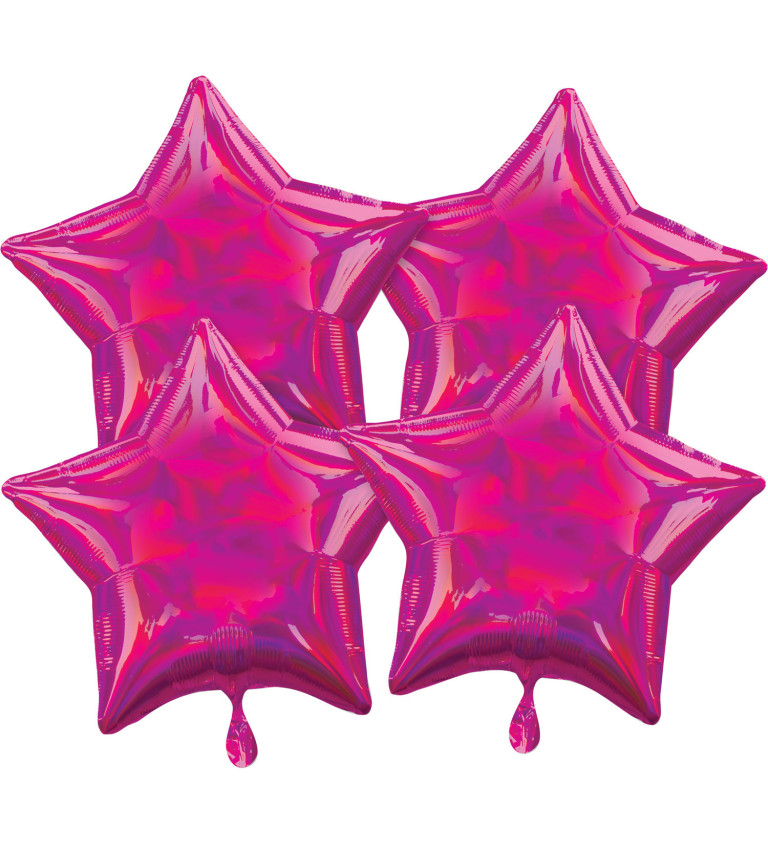 Sada fóliových balónikov Hviezdy, dúhová fialová