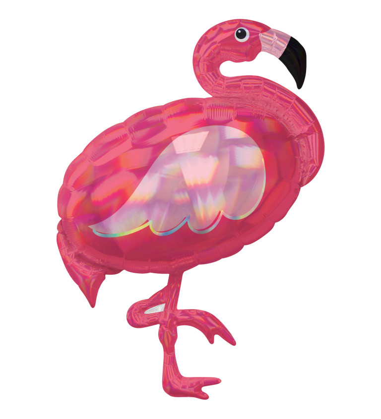 Holografický balónik Pink Flamingo