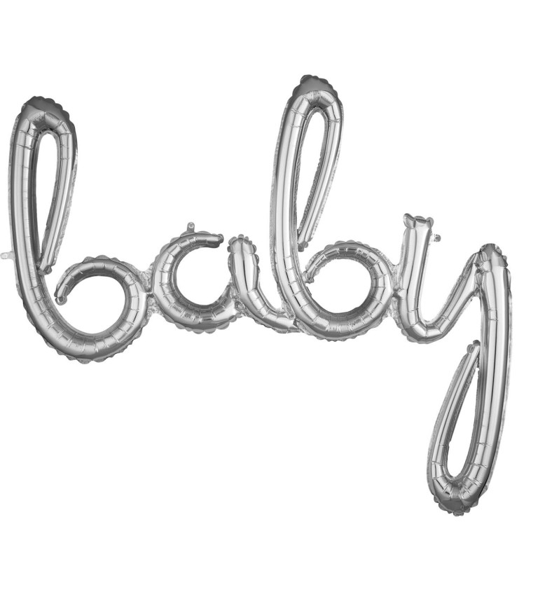 Fóliový balónik Baby, strieborný