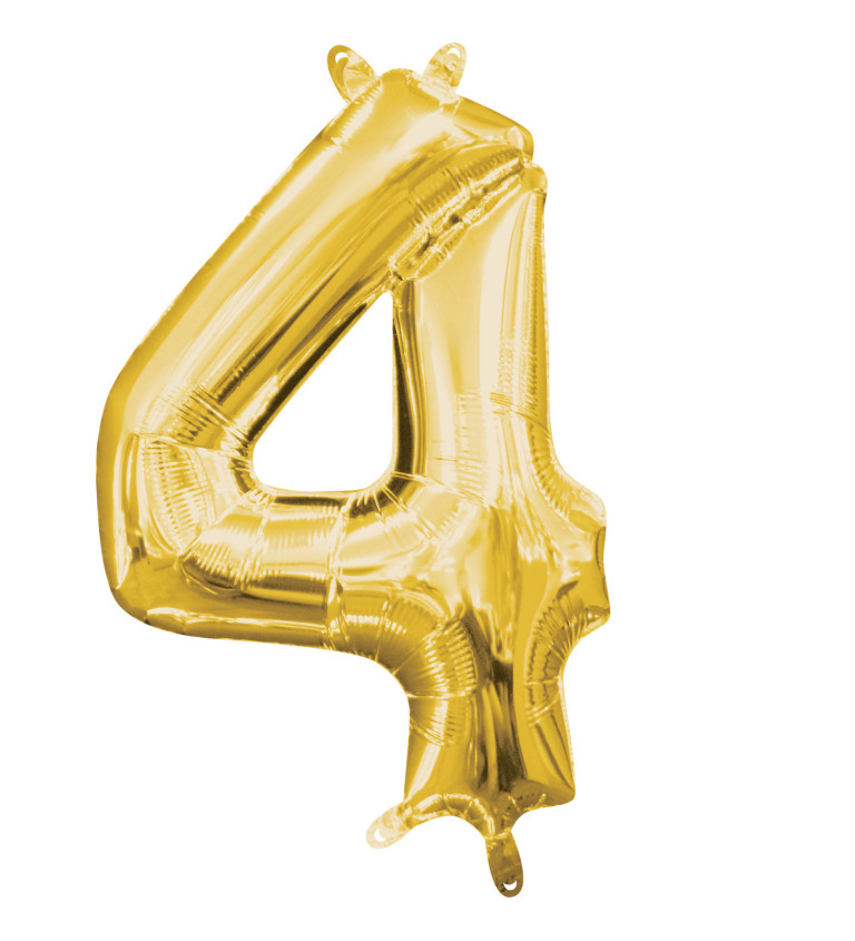 Fóliový balón "4" - zlatý