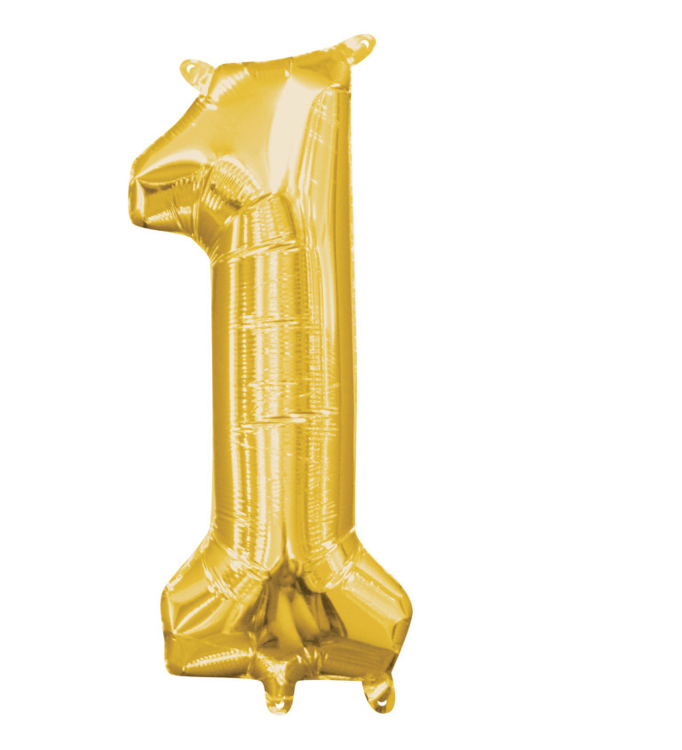 Fóliový balónik "1" - mini zlatý