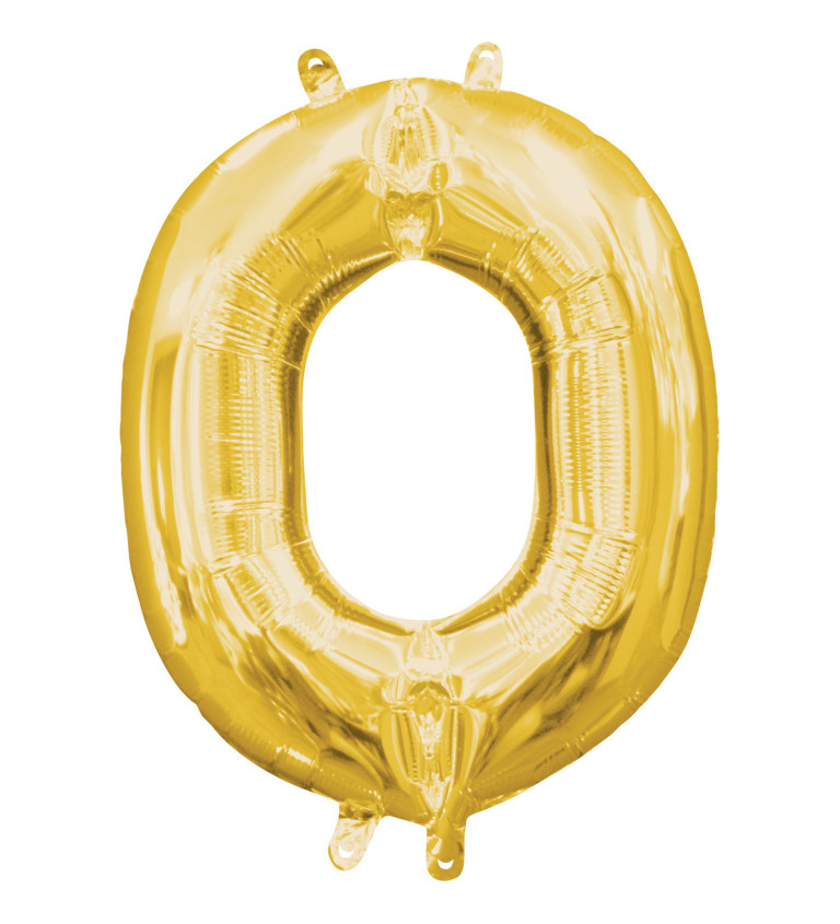 Fóliový balónik "O" - mini zlatý