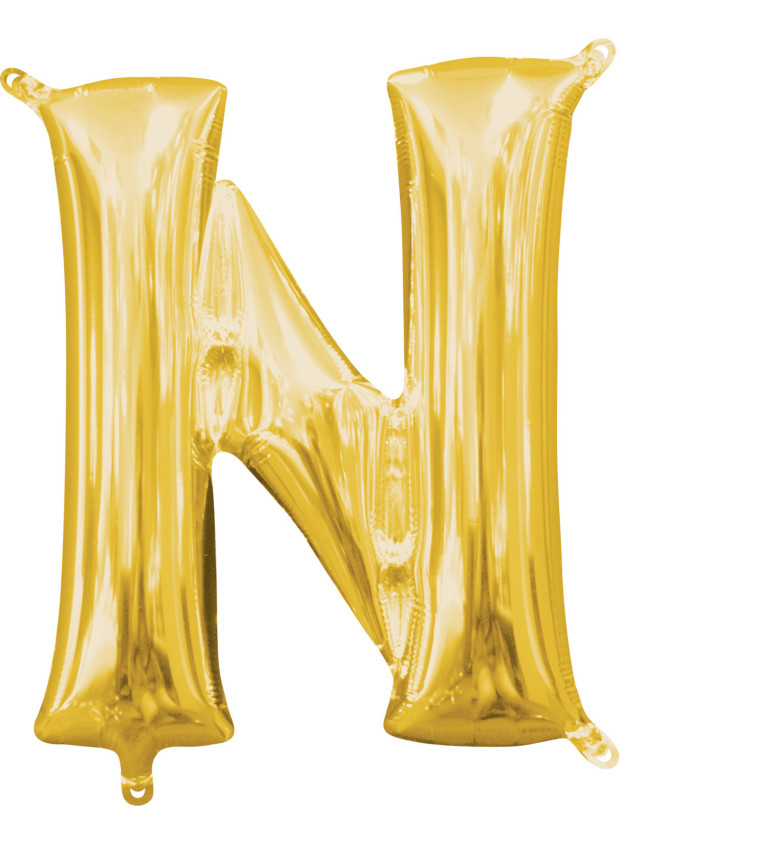 Fóliový balón "N", zlatý