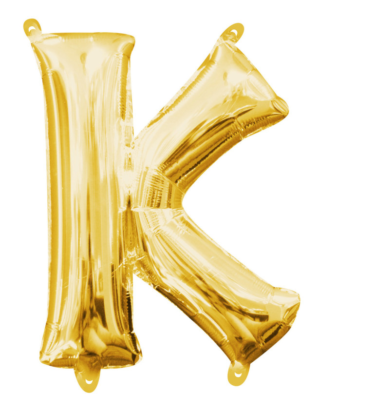Fóliový balón "K", zlatý