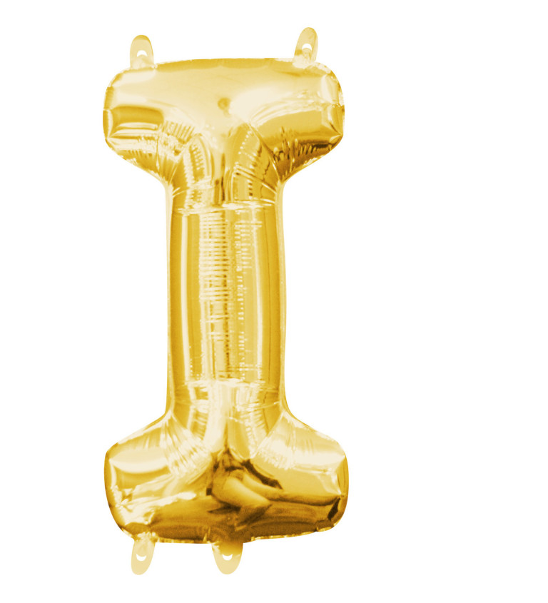 Fóliový balónik "I" - mini zlatý