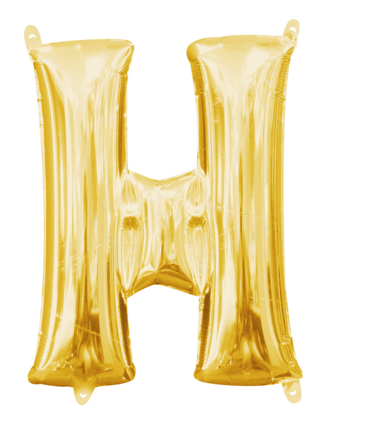 Fóliový balón "H" - zlatý