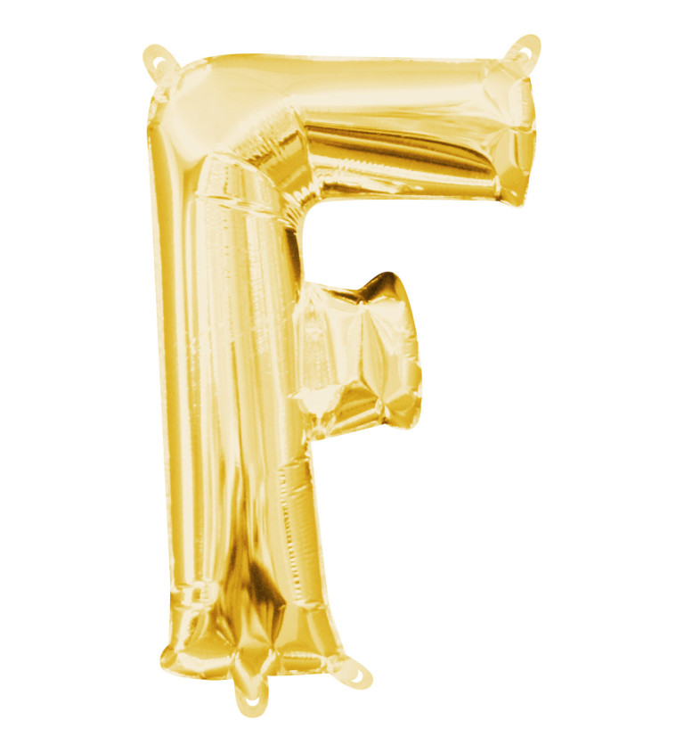 Fóliový balón "F" - zlatý